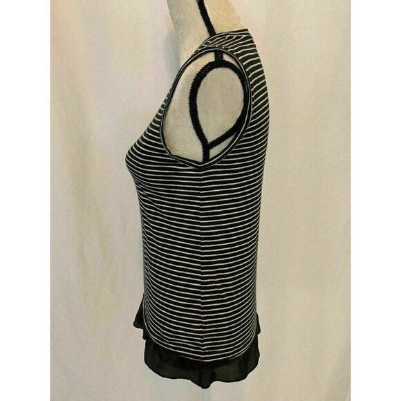J Crew Black White Striped Crew Neck Tank Top - Picture 3 of 7